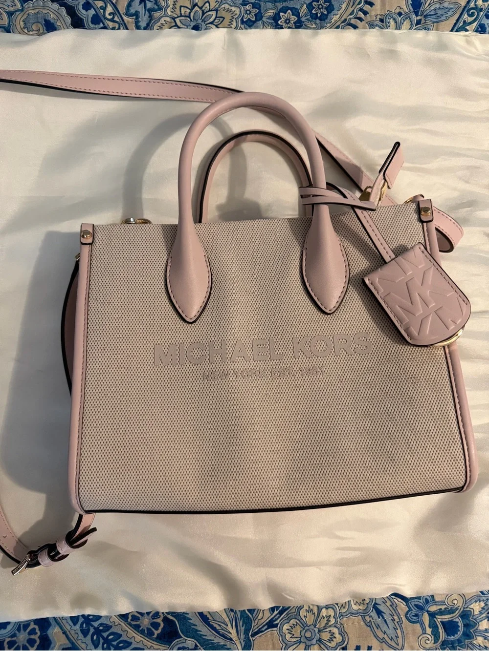 Michael Kors Blush Pink Leather & Canvas Satchel
